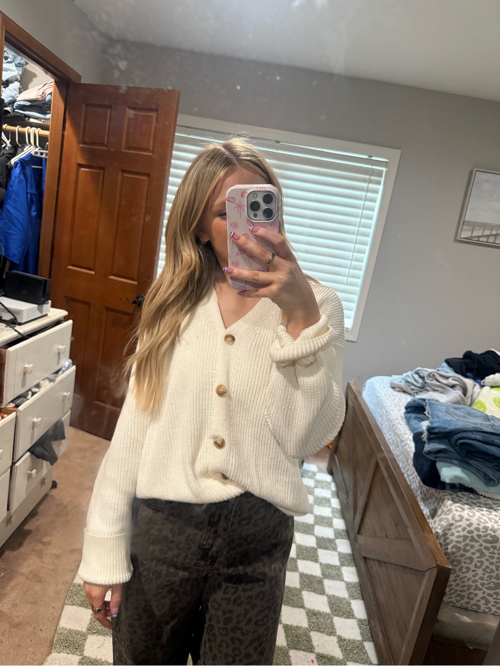 Cream Hudson V-Neck Sweater